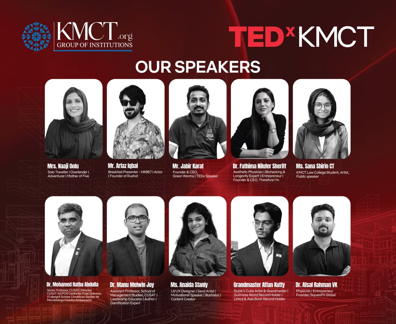 TEDX KMCT SPEAKERS